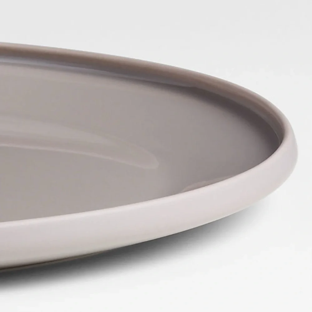 New! Crate&Barrel Porcelain Dinner Plate in Taupe